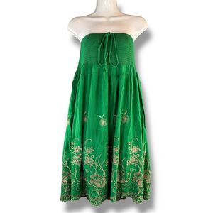 Y2K Fairy Gremlin Core Midi Dress Bandage Top Floral Embroidery Size XS/S Retro